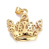 Brass Micro Pave Clear Cubic Zirconia Pendants X-ZIRC-A021-45G-3