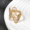 5Pcs 304 Stainless Steel Open Cuff Rings for Women RJEW-K313-07G-3
