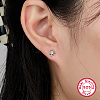 Anti-Tarnish Rhodium Plated Sterling Silver Stud Earrings for Women PD9987-2-3