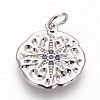 Brass Micro Pave Cubic Zirconia Pendants KK-P156-13P-02-NR-1