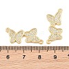Brass Micro Pave Clear Cubic Zirconia Connector Charms CU-CBA908F-04G-06-3