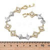 Brass Micro Pave Clear Cubic Zirconia Link Chain Bracelets for Women BJEW-C156-06C-PG-5