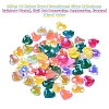 60Pcs 10 Colors Heart Translucent Glass Cabochons MRMJ-YW0002-003-6