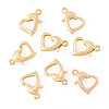 8Pcs Brass Heart Lobster Claw Clasps KK-TA0002-69-3