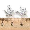 304 Stainless Steel Cubic Zirconia Pendants STAS-L278-008P-3