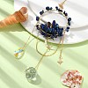 Natural Lapis Lazuli & Dyed Natural Quartz Crystal with Glass Pendant Decorations HJEW-TA00123-02-2