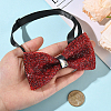 1Pc Polyester with Rhinestone Bow Ties for Bridegroom AJEW-SP0003-32C-4