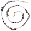 1Pc Polymer Clay with Alloy and Crystal Neck Strap for Eyeglasses AJEW-CN0005-04E-1