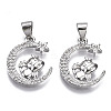 Brass Micro Pave Cubic Zirconia Pendants ZIRC-T013-09P-NF-1