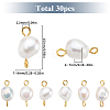 30Pcs Natural Cultured Freshwater Pearl Connector Charms PALLOY-SC00001-2