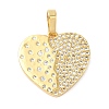 Rack Plating Brass Micro Pave Cubic Zirconia Pendants KK-K377-77G-1