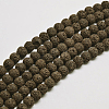 Natural Lava Rock Round Bead Strands X-G-I124-6mm-12-2