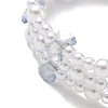 Glass & ABS Plastic Imitation Pearl Beaded Multi-srand Bracelets BJEW-JB12321-03-3