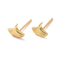 Brass Ginkgo Leaf Stud Earrings for Women X-EJEW-P199-18G