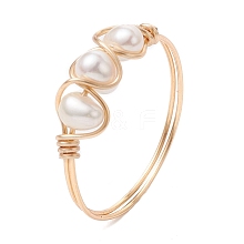 Natural Pearl Finger Rings RJEW-JR00603