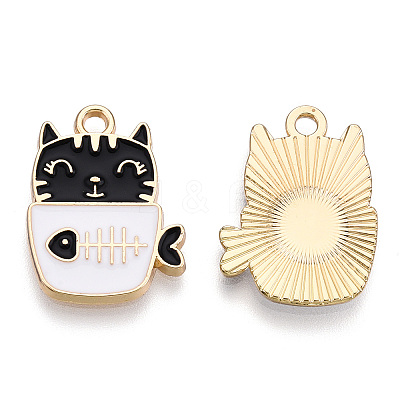 Golden Plated Alloy Enamel Pendants ENAM-T009-90D-RS-1