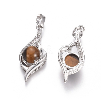 Natural Tiger Eye Pendants G-L512-G08-1
