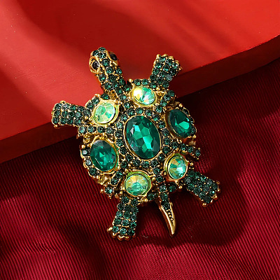 Alloy Rhinestone Lapel Pins for Clothes ALRI-D302-01B-AG-1