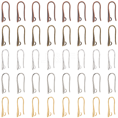 60Pcs 5 Colors Brass Earring Hooks for Earring Designs KK-SP0002-50-1