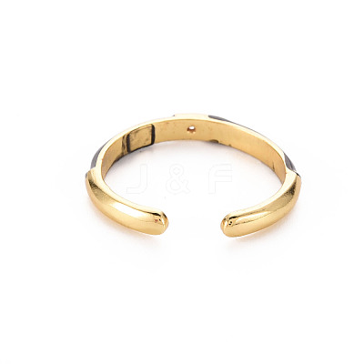 Brass Enamel Cuff Rings RJEW-T016-24B-NF-1