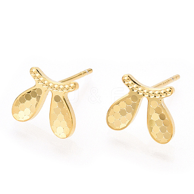 925 Sterling Silver Stud Earrings STER-T004-48G-1