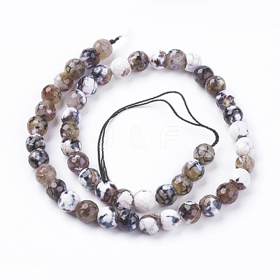 Natural Fire Crackle Agate Beads Strands G-L084-8mm-17-1