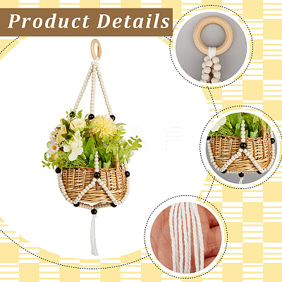 Wooden Plant Rack AJEW-WH20816-032A-1