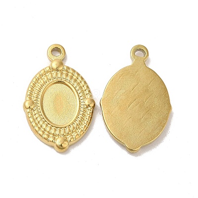 Ion Plating(IP) 304 Stainless Steel Pendant Cabochon Settings STAS-L020-033G-1