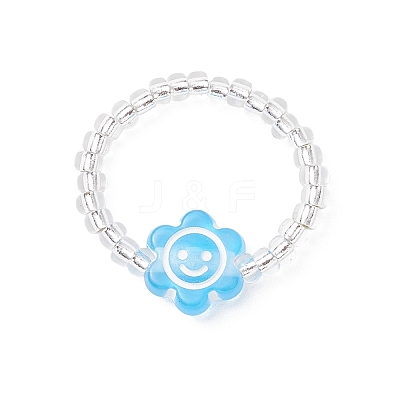 Transparent Acrylic Finger Rings RJEW-JR00957-1