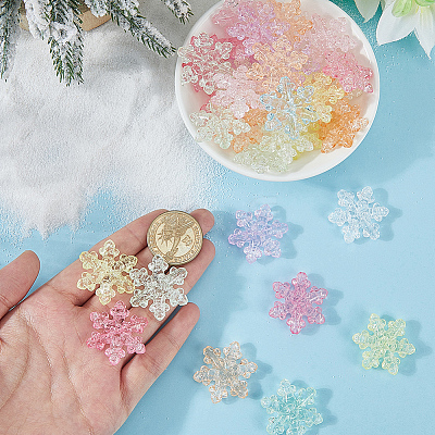 50Pcs Transparent Crackle Acrylic Beads OACR-SP0002-07-1