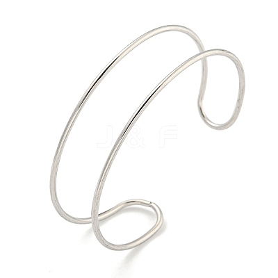 Non-Tarnish Hollowed 304 Stainless Steel Cuff Bangles for Women Men BJEW-P331-02P-1