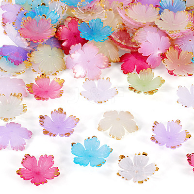 120Pcs 8 Colors Acrylic Bead Caps MACR-TA0002-59-1