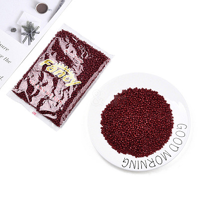 6/0 Opaque Colours Round Glass Seed Beads X-SEED-A010-4mm-45B-1