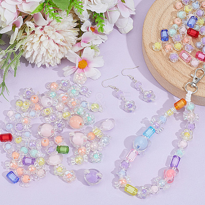 420Pcs 9 Styles Transparent Acrylic Beads TACR-PA0001-33-1