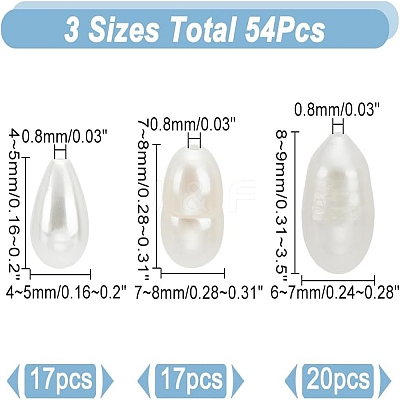 54Pcs 3 Styles Natural Cultured Freshwater Pearl Beads PEAR-AR0001-01-1