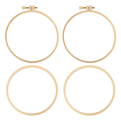 Plastic Imitation Bamboo Cross Stitch Embroidery Hoops TOOL-TADJ0001-03D-1