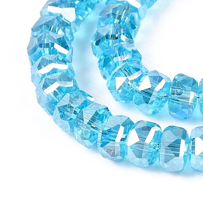 Electroplate Transparent Glass Beads Strands EGLA-N022-05B-C15-1