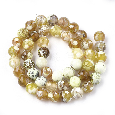 Natural Fire Crackle Agate Beads Strands G-S346-8mm-23-1