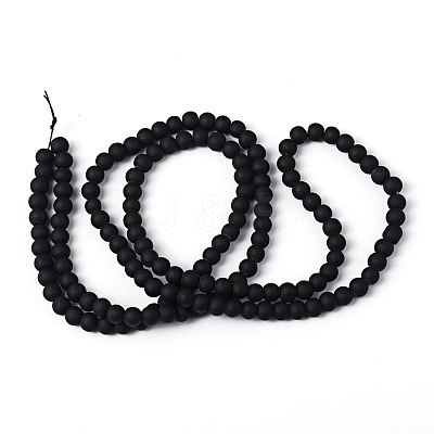 Baking Paint Transparent Glass Bead Strands GLAA-S031-6mm-38-1