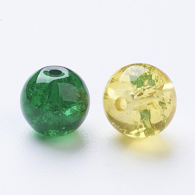 Baking Paint Crackle Glass Beads DGLA-X0006-8mm-07-1