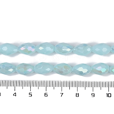 Opaque Solid Color Electroplate Glass Beads Strands LS-EGLA-N013-P6mm-B11-1
