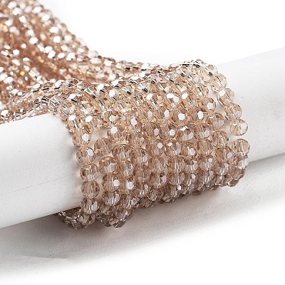 Electroplate Transparent Glass Beads Strands EGLA-A035-T4mm-A22-1