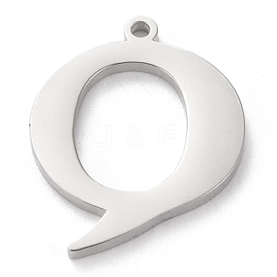 Tarnish Resistant 304 Stainless Steel Letter Pendant Rhinestone Settings LS-STAS-J028-01Q-1