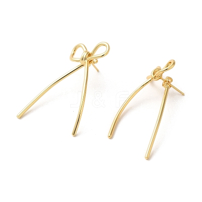 Brass Stud Earrings for Women EJEW-M251-06G-1