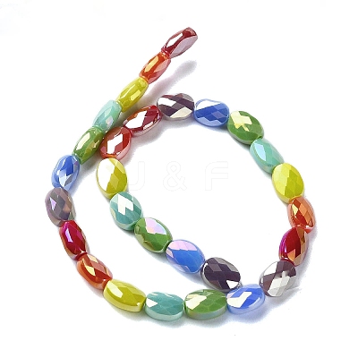 Electroplate Glass Beads Strands X-EGLA-C004-06-1