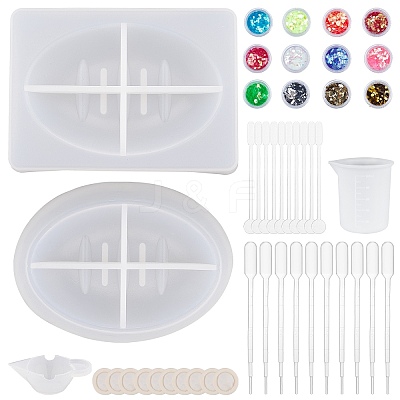 DIY Oval Soap & Soap Storage Box Molds Kits DIY-OC0003-52-1