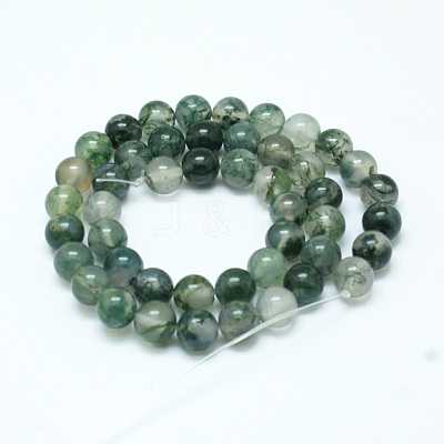 Natural Moss Agate Beads Strands X-G-I199-06-4mm-1