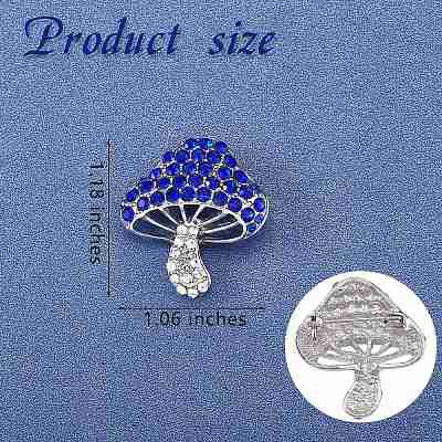 Cubic Zirconia Mushroom Brooch JBR102G-1