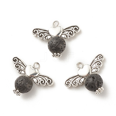 Natural Lava Rock Pendants PALLOY-JF01424-01-1