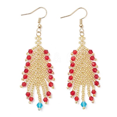 Glass Seed Dangle Earrings EJEW-MZ00569-01-1